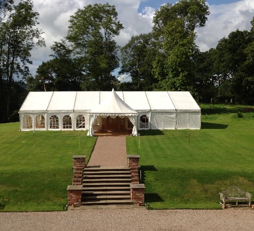 The marquee on the lawn